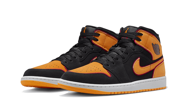 Air Jordan 1 Mid Fat Tongue Black Orange, Black/Orange (FJ4923-008)