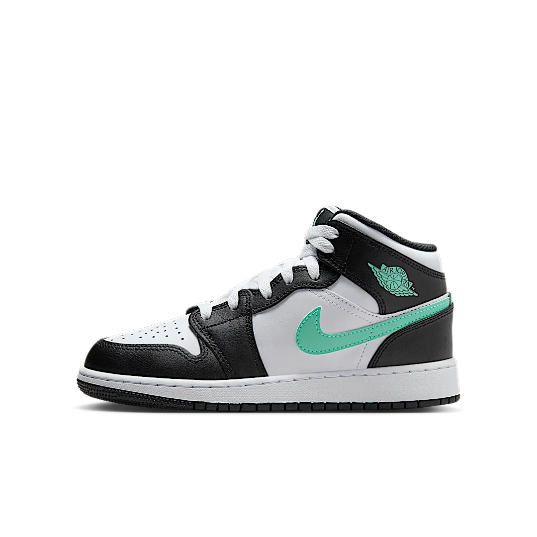 Air Jordan 1 Mid Green Glow, White/Black/Green Glow (DQ8423-103)