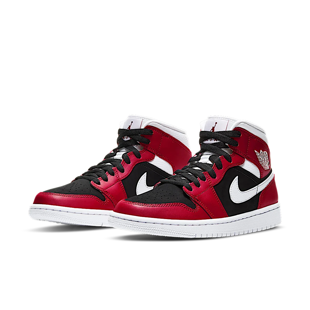 Air Jordan 1 Mid Gym Red Black, Gym Red/White-Black (BQ6472-601)