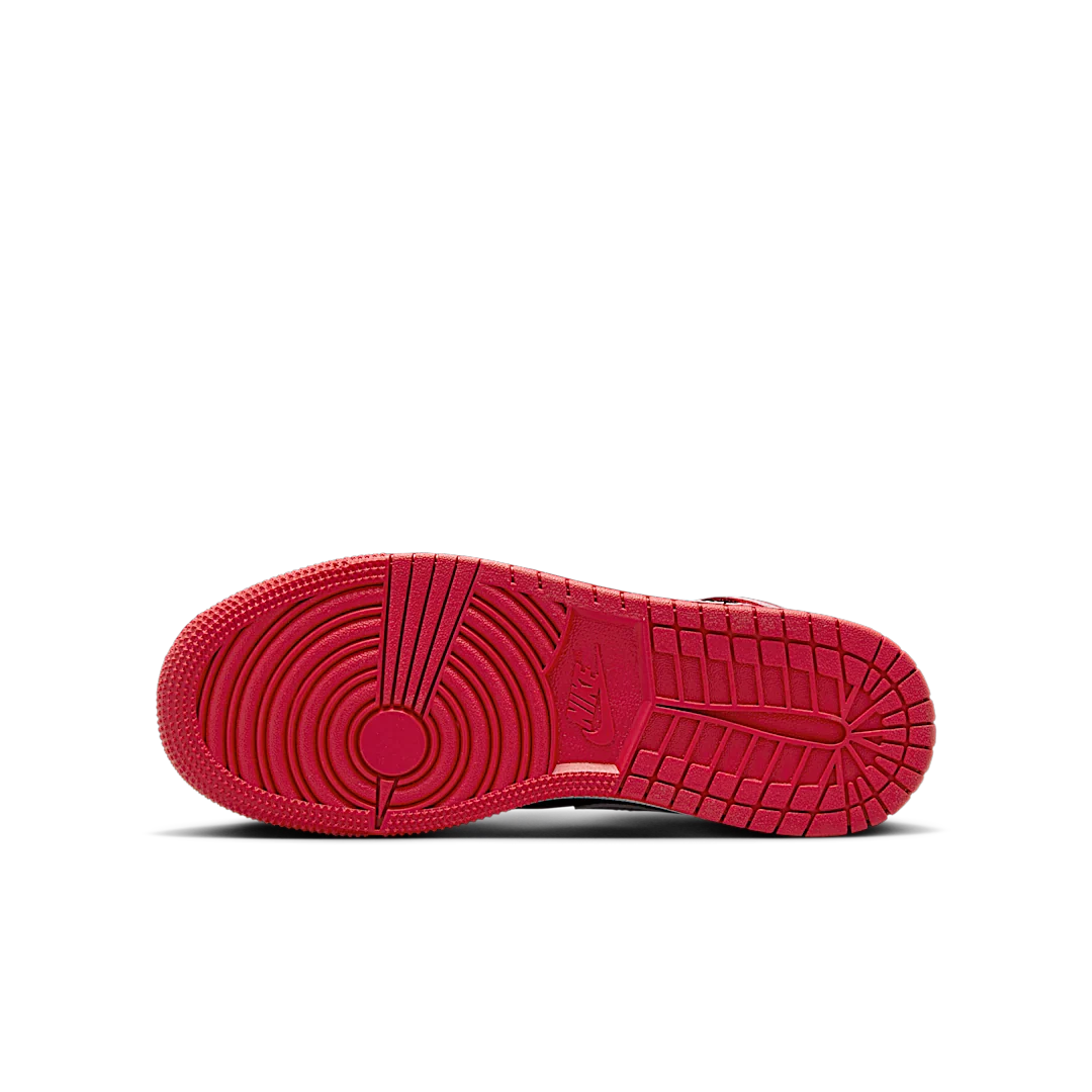 Air Jordan 1 Mid Gym Red Black White Swoosh, Black/Gym Red/White (DQ8423-061)