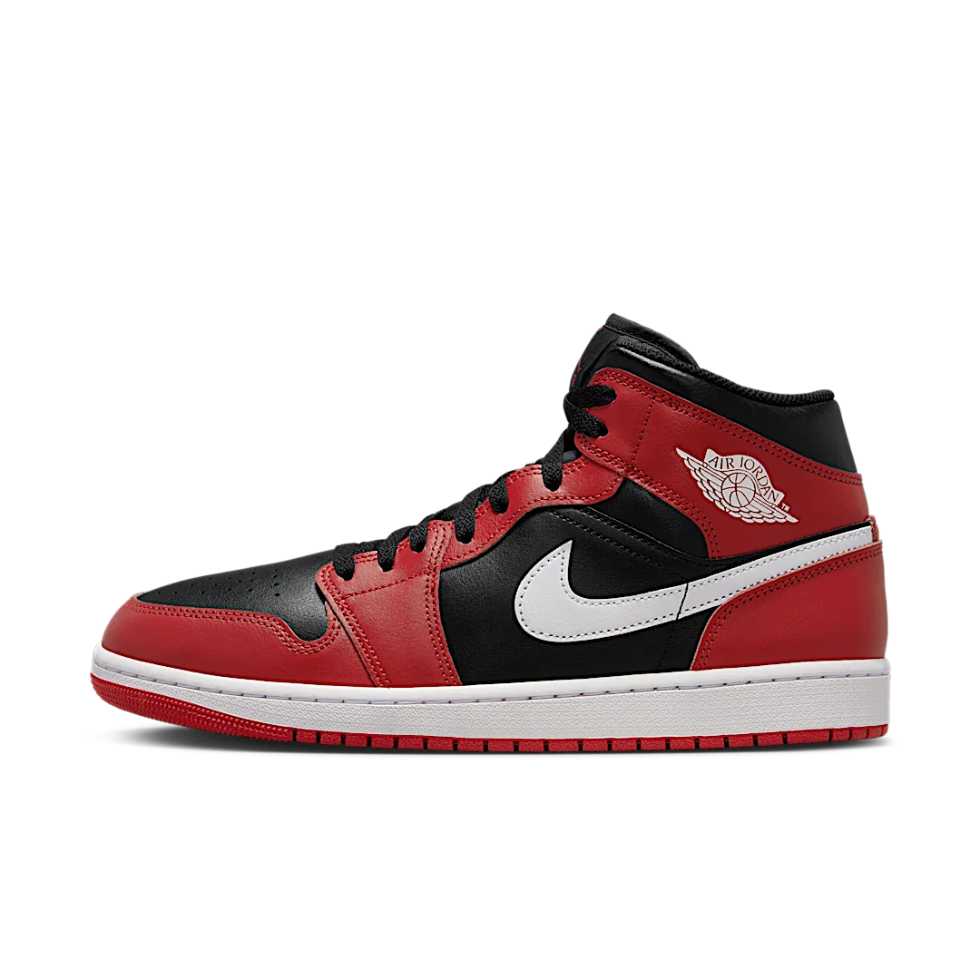 Air Jordan 1 Mid Gym Red Black White (2024), Black/Gym Red/White (DQ8426-061)