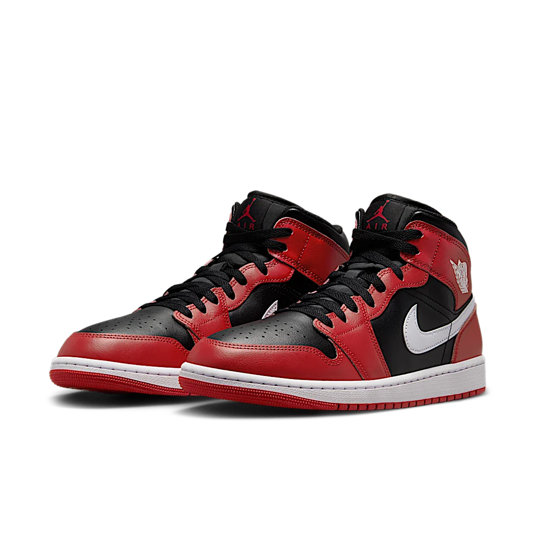 Air Jordan 1 Mid Gym Red Black White (2024), Black/Gym Red/White (DQ8426-061)