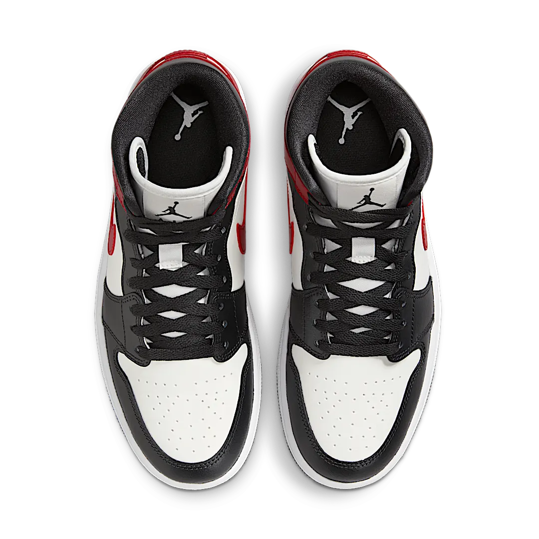 Air Jordan 1 Mid Gym Red Off Noir, Sail/Off Noir/White/Gym Red (BQ6472-160)