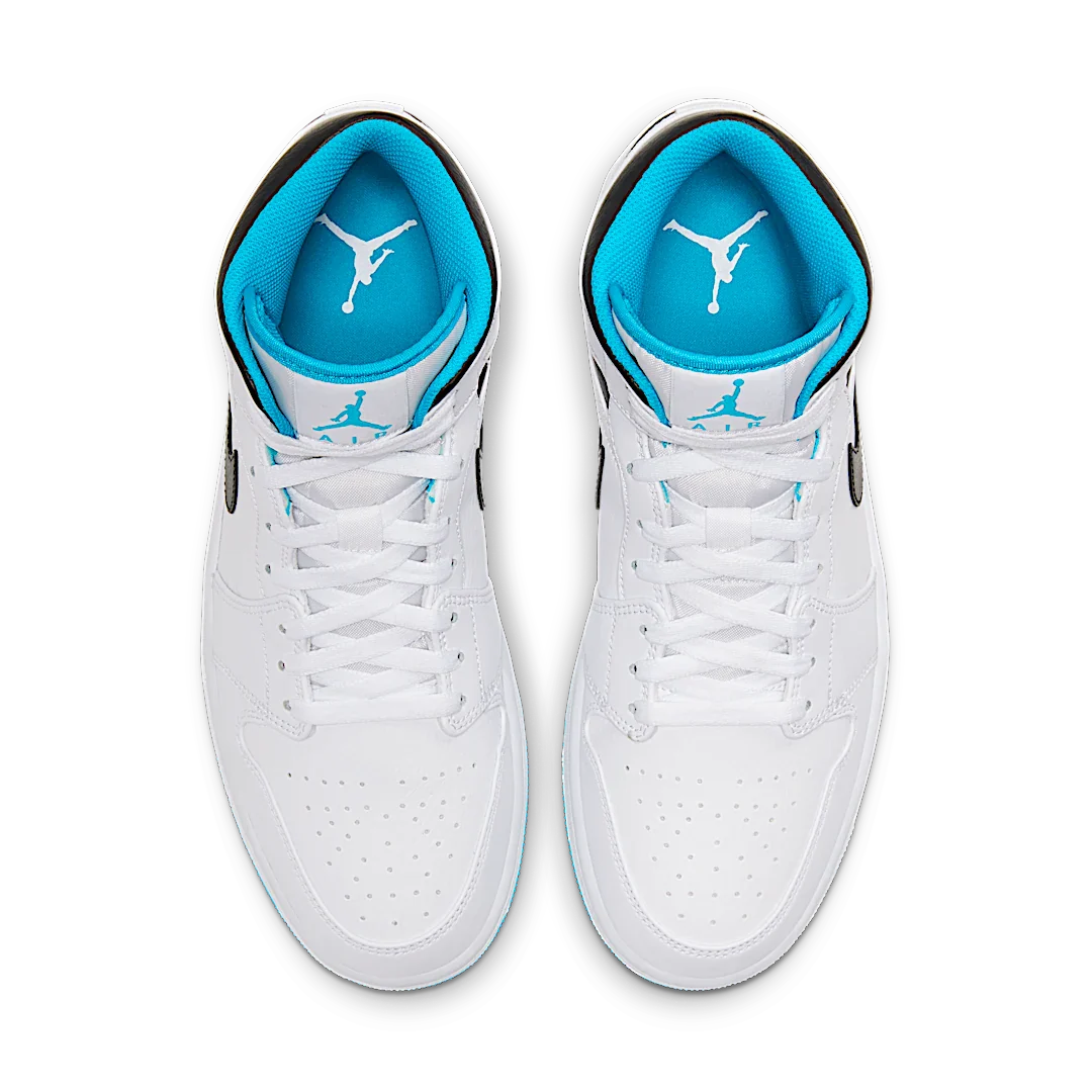 Air Jordan 1 Mid Laser Blue, White/Laser Blue-Black (554724-141)