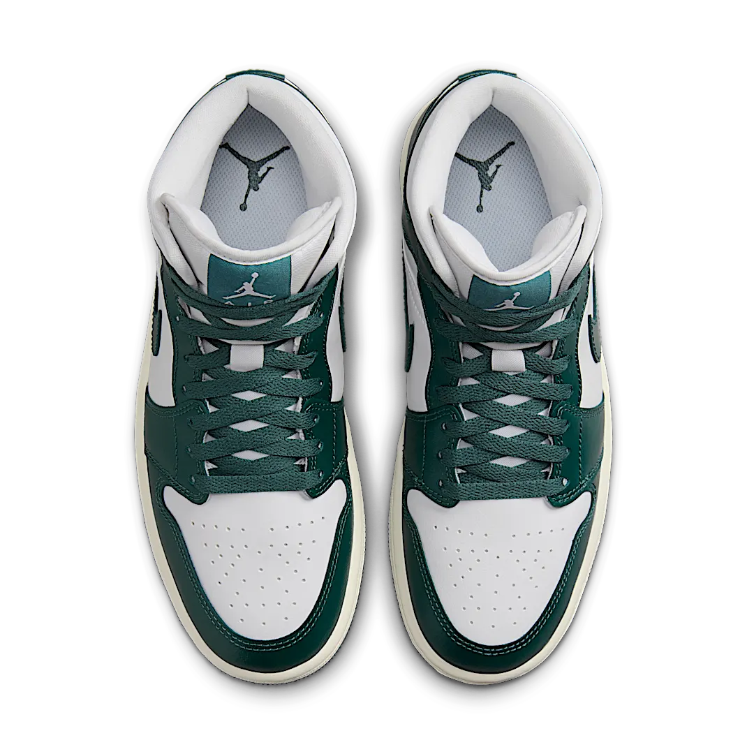 Air Jordan 1 Mid Oxidised Green, White/Sail/Oxidised Green (BQ6472-133)