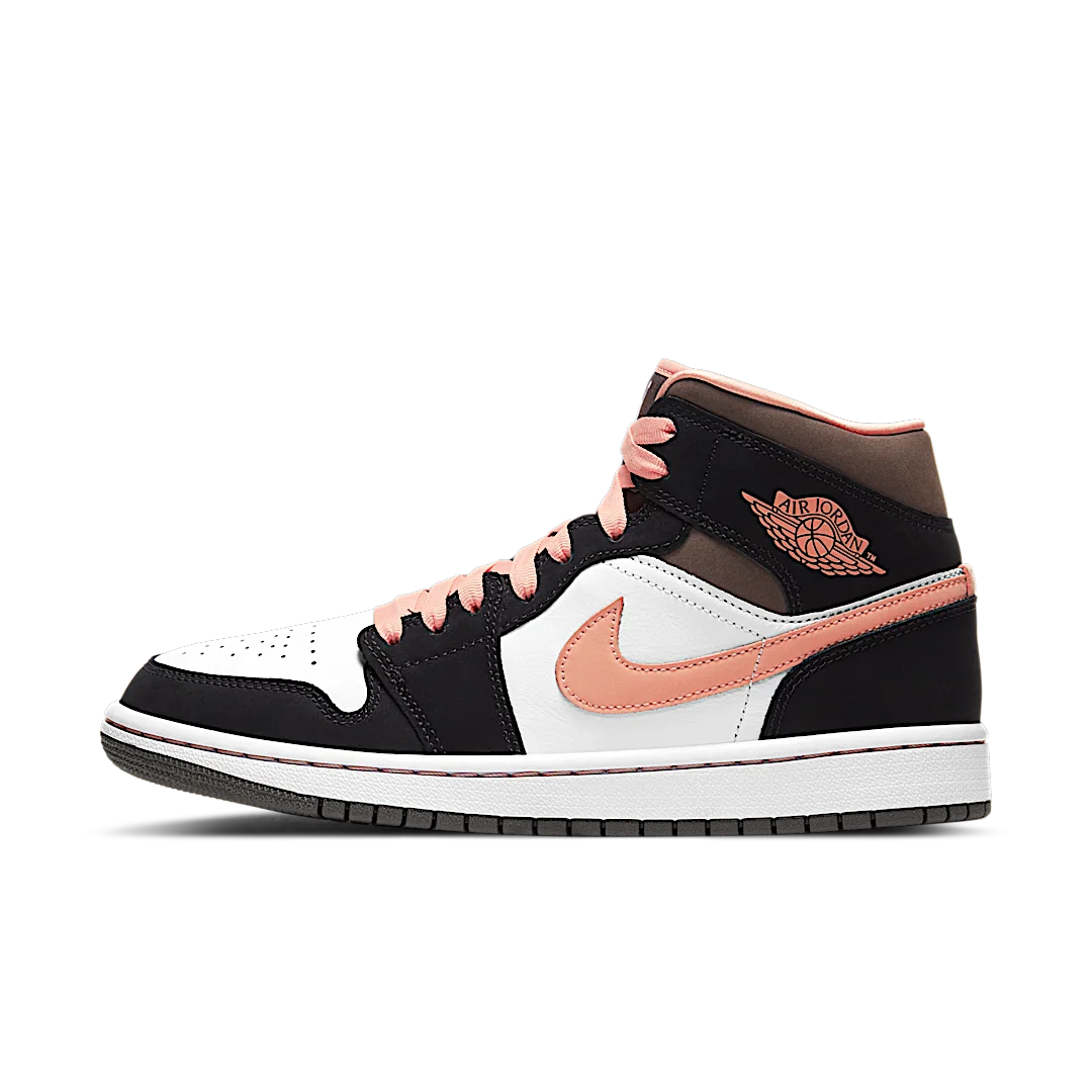 Air Jordan 1 Mid Peach Mocha, White/Apricot/Agate/Black (DH0210-100)