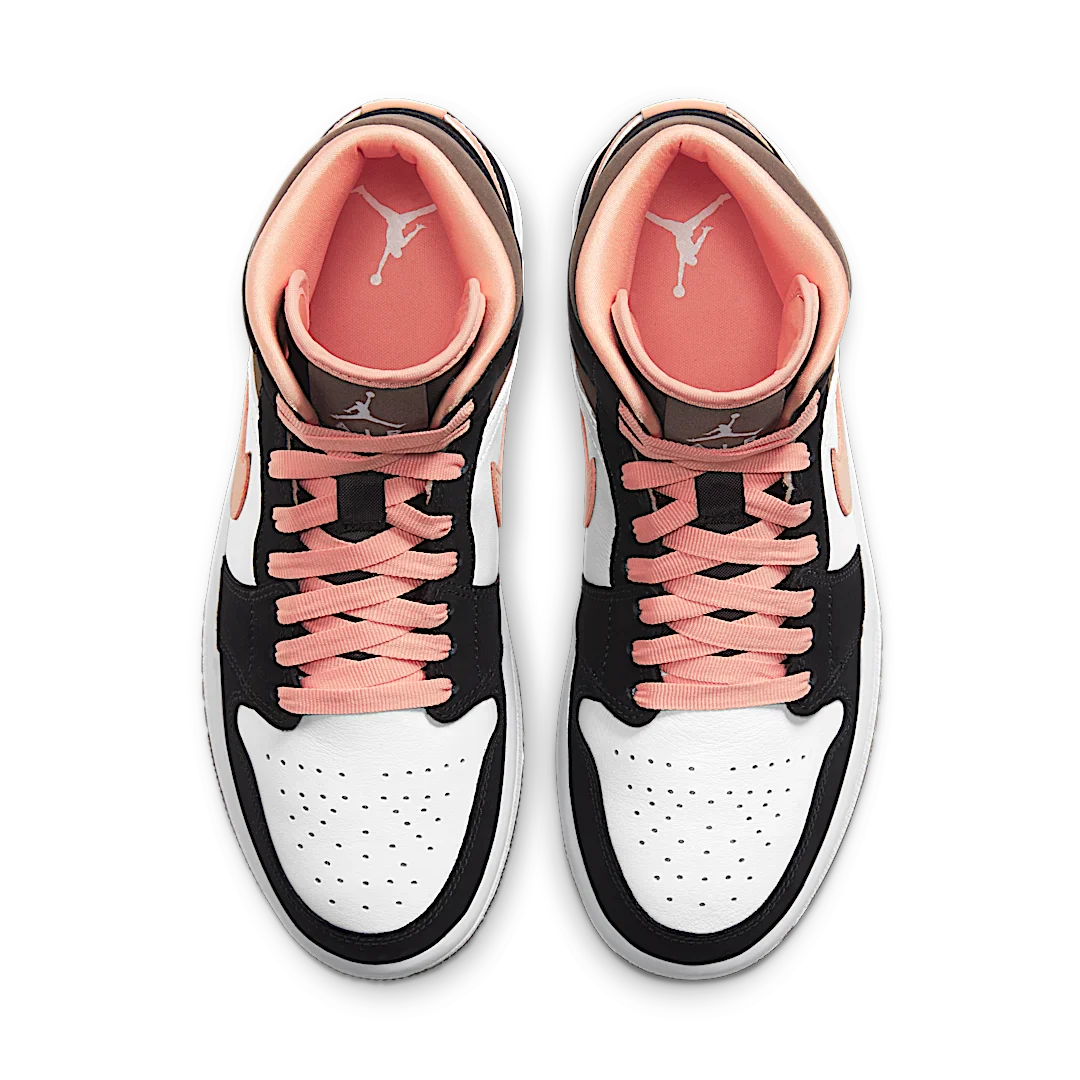 Air Jordan 1 Mid Peach Mocha, White/Apricot/Agate/Black (DH0210-100)