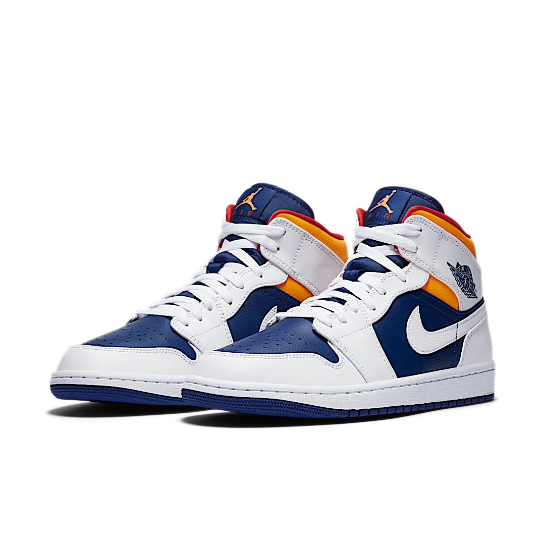 Air Jordan 1 Mid Royal Blue Laser Orange