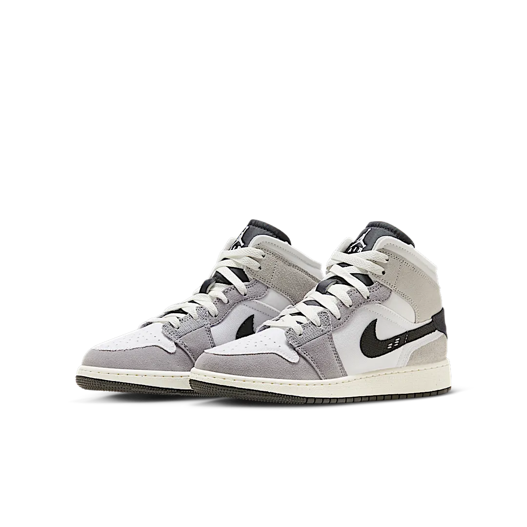 Air Jordan 1 Mid SE Craft White Cement Grey Black, Cement Grey/Black/White/Tech Grey/Sail (FD9091-002)