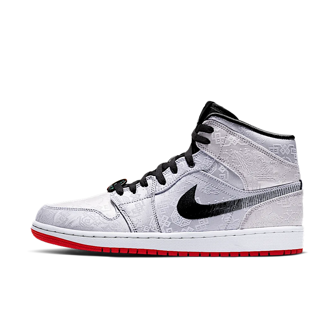 Air Jordan 1 Mid SE Fearless Edison Chen CLOT, White/Black-Red (CU2804-100)