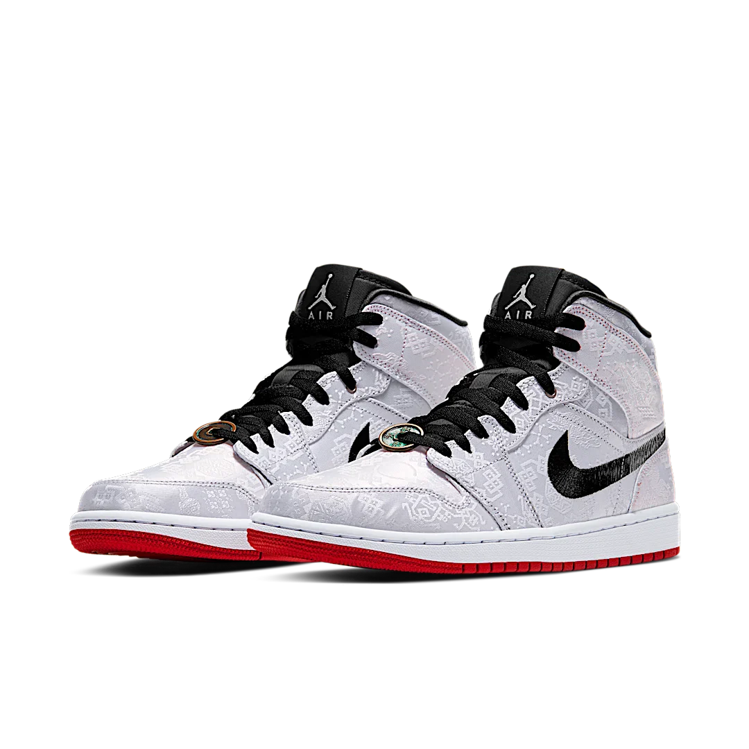 Air Jordan 1 Mid SE Fearless Edison Chen CLOT, White/Black-Red (CU2804-100)