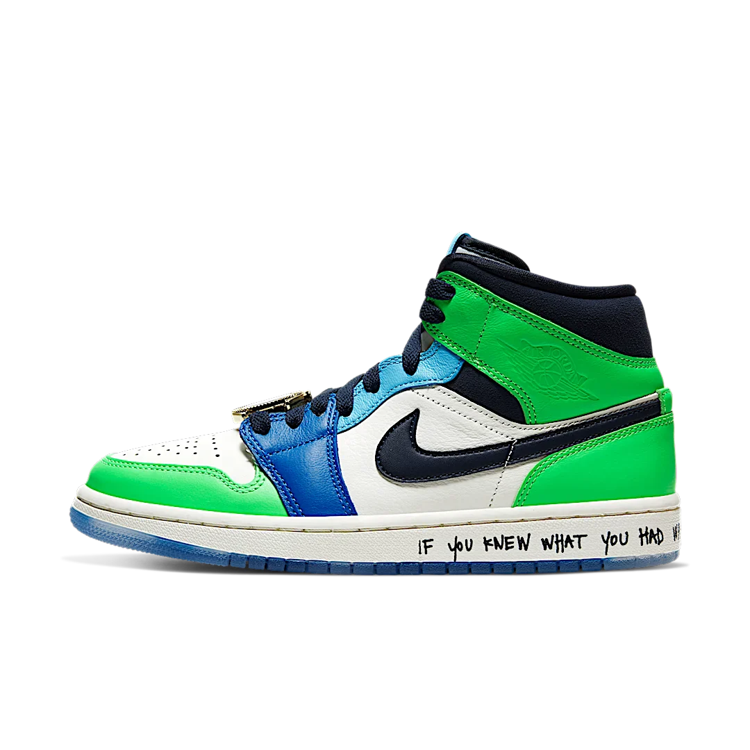 Air Jordan 1 Mid SE Fearless Melody Ehsani, Sail/Obsidian-Multi-Color (CQ7629-100)