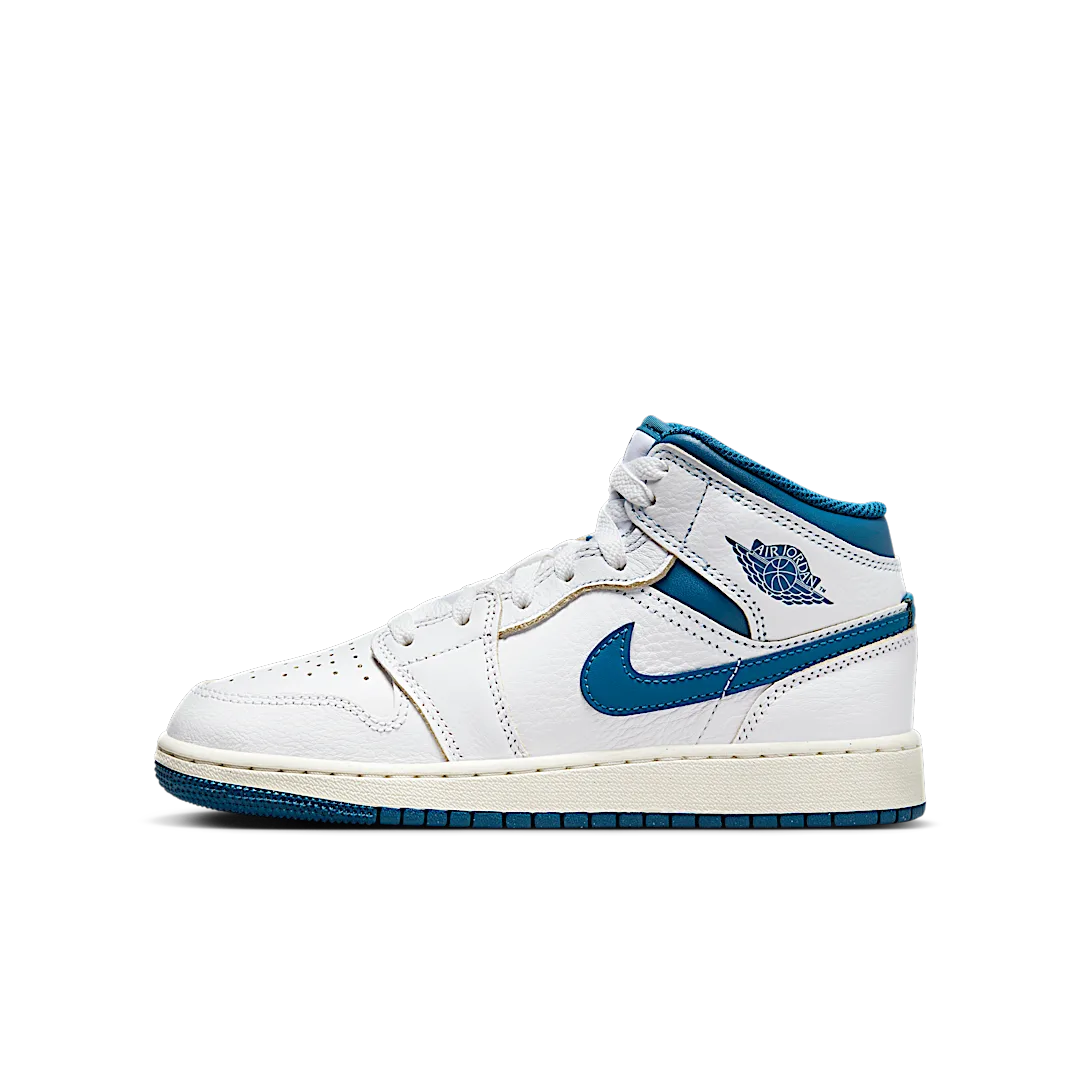 Air Jordan 1 Mid SE Industrial Blue, White/Sail/Industrial Blue (FN7432-141)