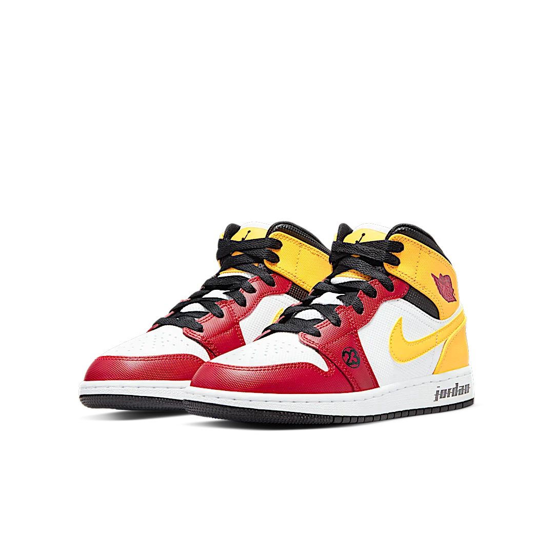 Air Jordan 1 Mid SE Motorsports, White/Varsity Red/Yellow (DJ0336-067)