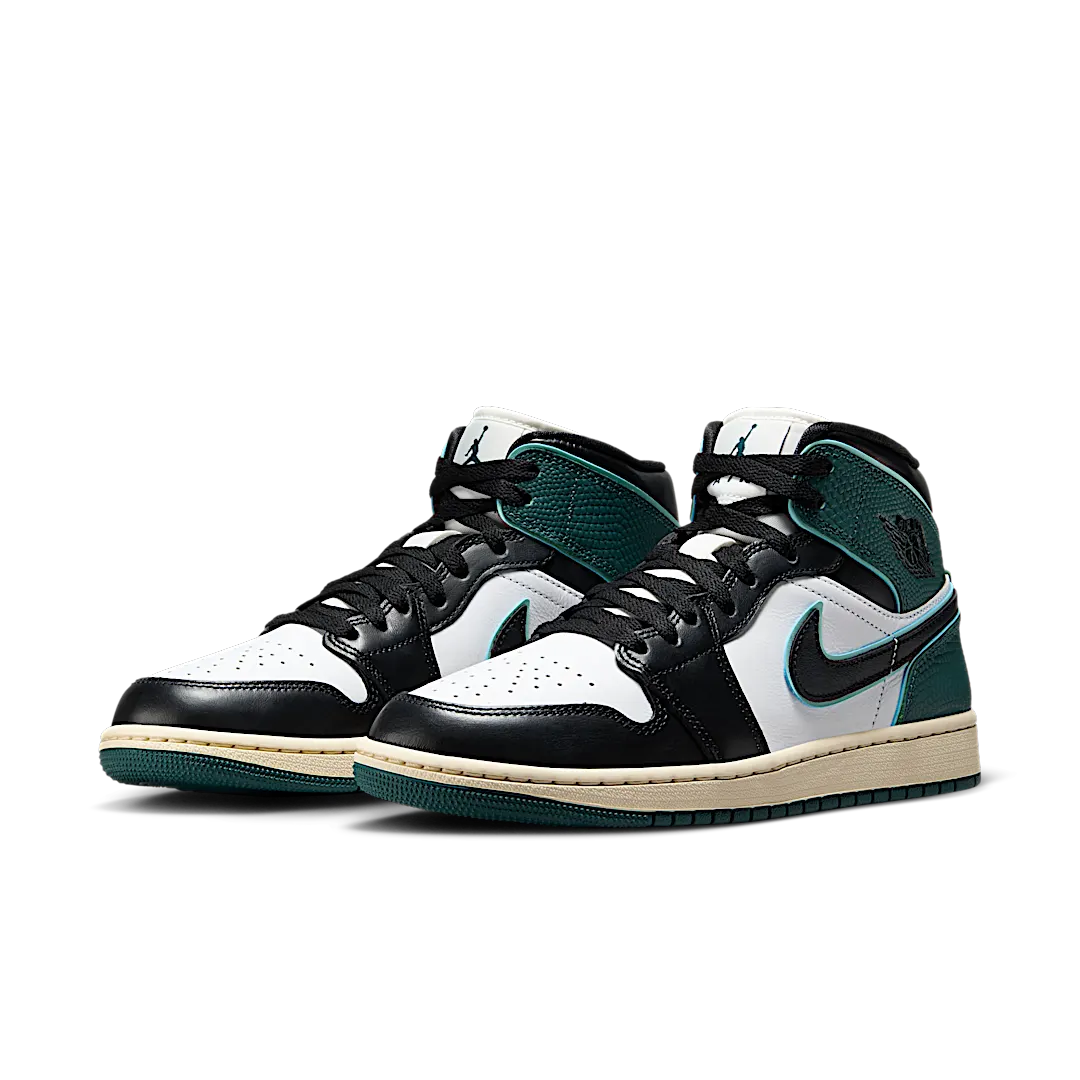 Air Jordan 1 Mid SE Oxidized Green, White/Light Dew/Oxidized Green/Black (FQ7818-100)