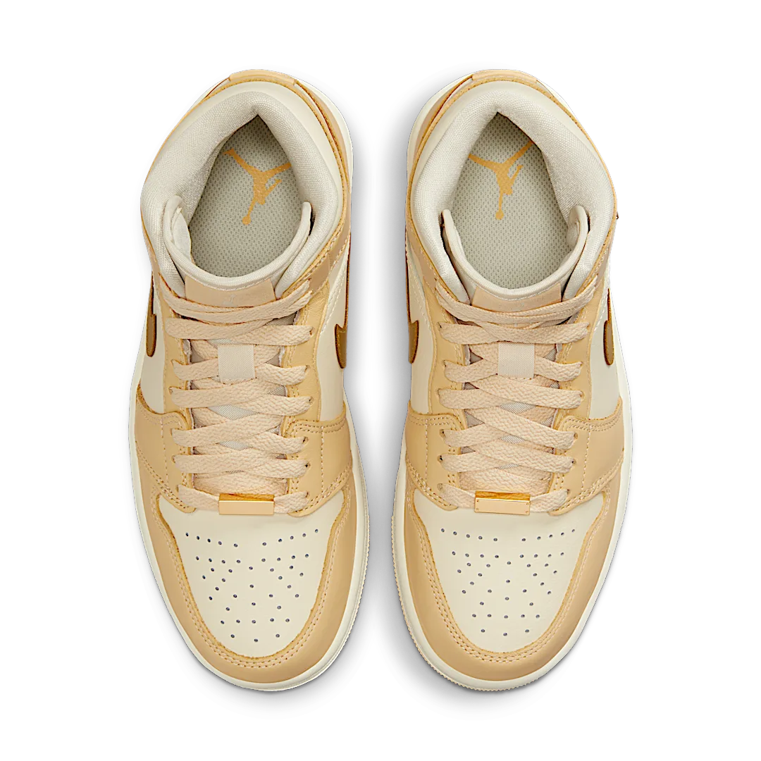 Air Jordan 1 Mid SE Pale Vanilla Metallic Gold, Pale Vanilla/Metallic Gold/Coconut Milk/Sail (FB9892-200)