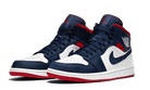 Air Jordan 1 Mid SE USA, White/Varsity Red-Midnight Navy (852542-104 / BQ6931-104)