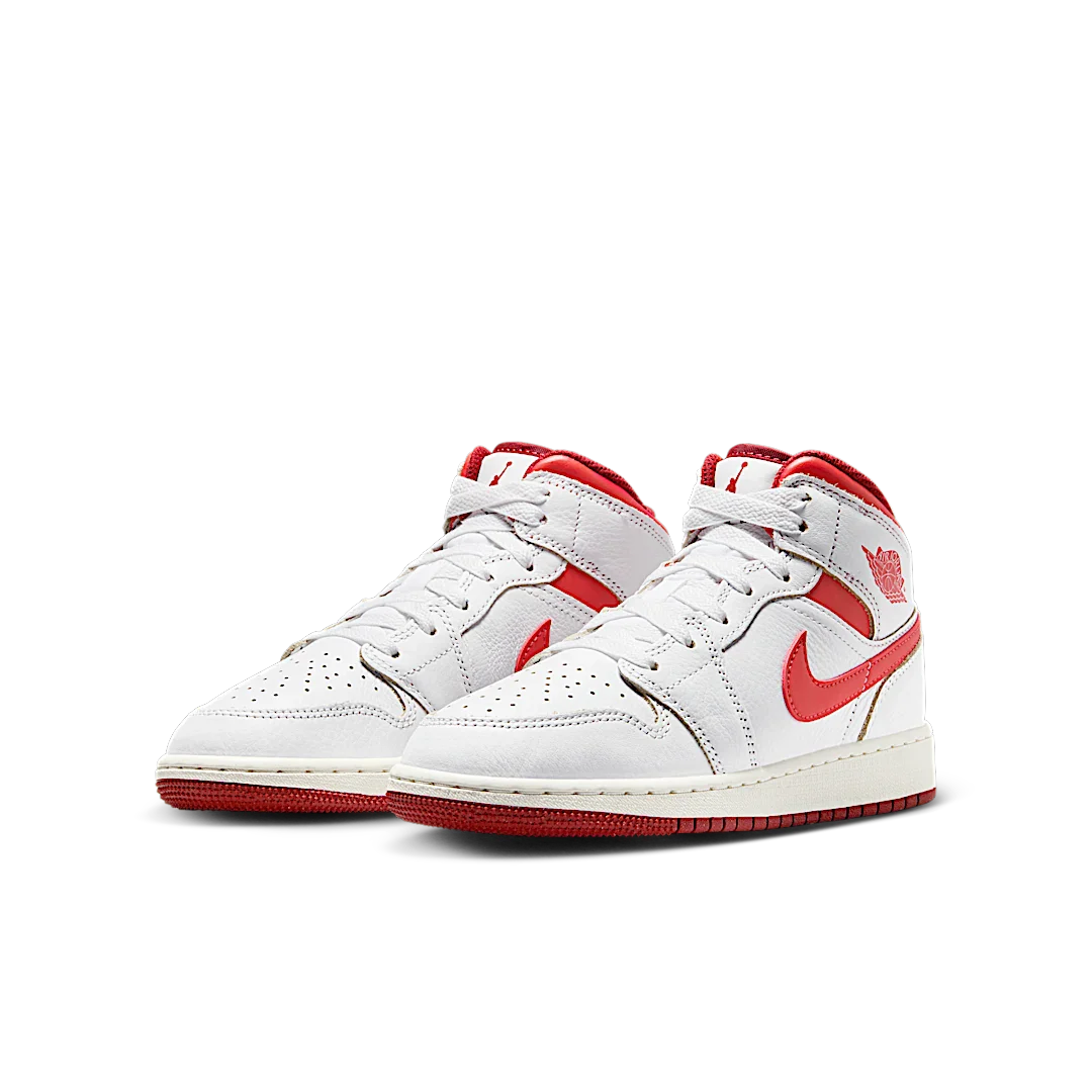 Air Jordan 1 Mid SE White Dune Red