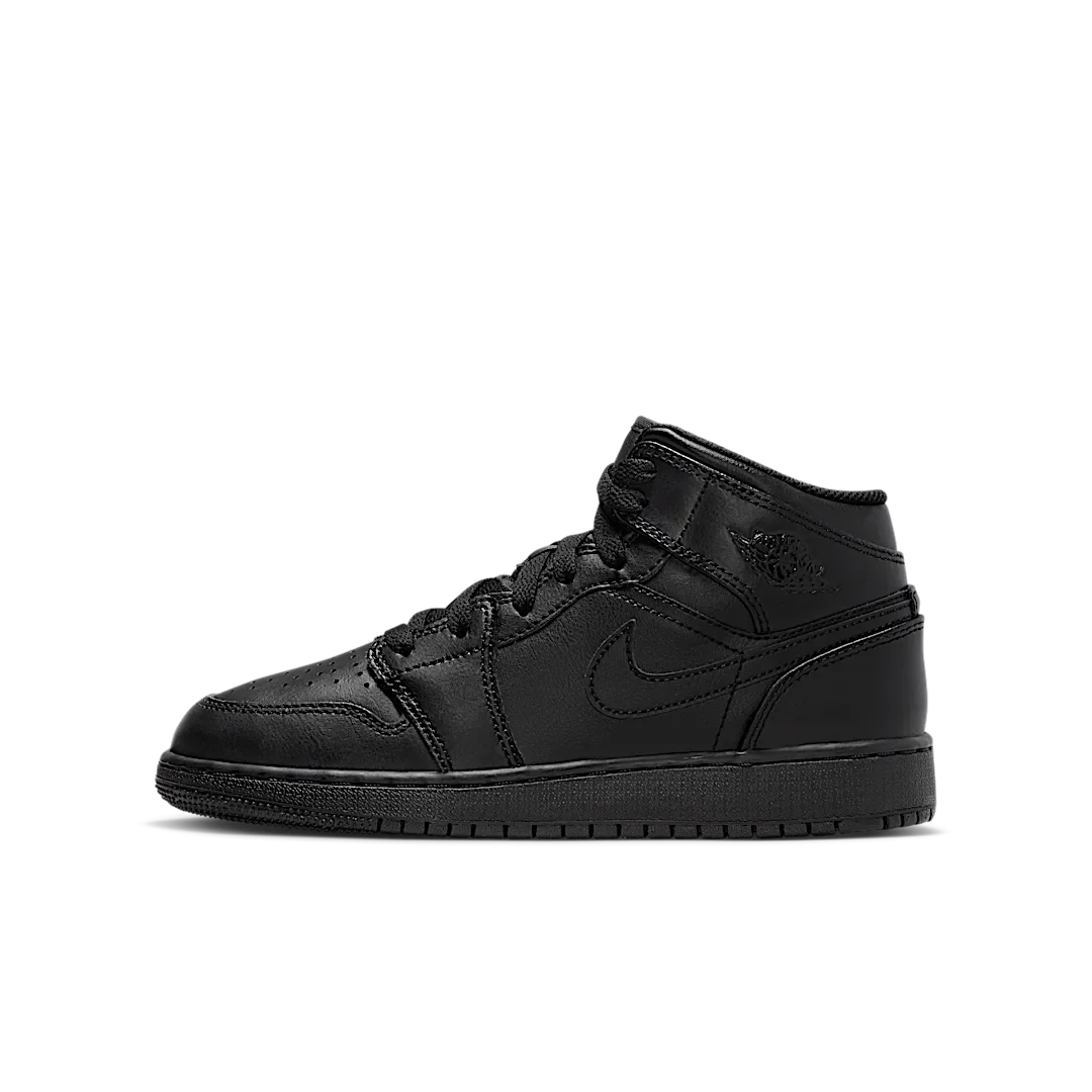 Air Jordan 1 Mid Triple Black, Black/Black/Black (554725-093)