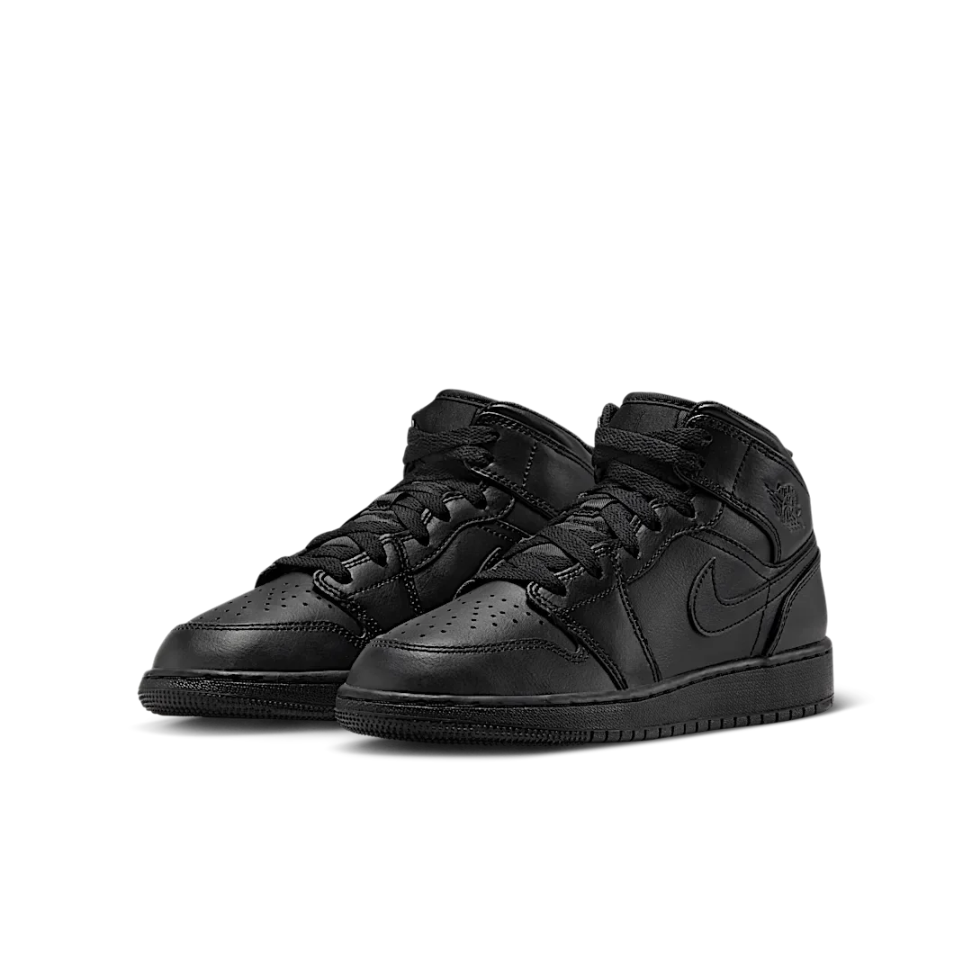 Air Jordan 1 Mid Triple Black, Black/Black/Black (554725-093)