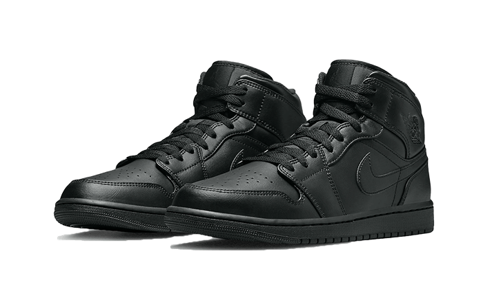 Air Jordan 1 Mid Triple Black, Black/Black/Black (554724-093)