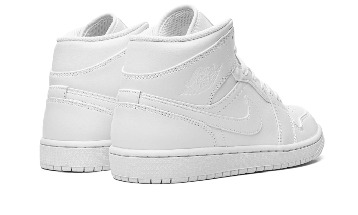 Air Jordan 1 Mid Triple White, White/White/White (554724-136 / 554725-130)