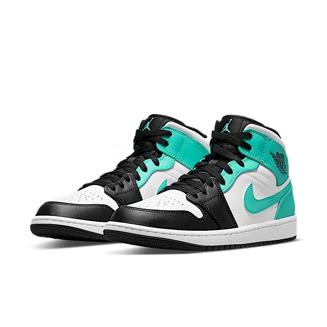 Air Jordan 1 Mid Tropical Twist Igloo, White/Black-Tropical Twist (554724-132)