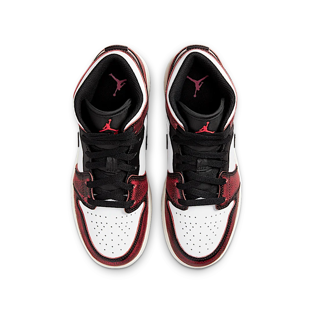 Air Jordan 1 Mid Wear-Away Chicago, Black/White/Sail/Infrared 23 (FB0568-006)