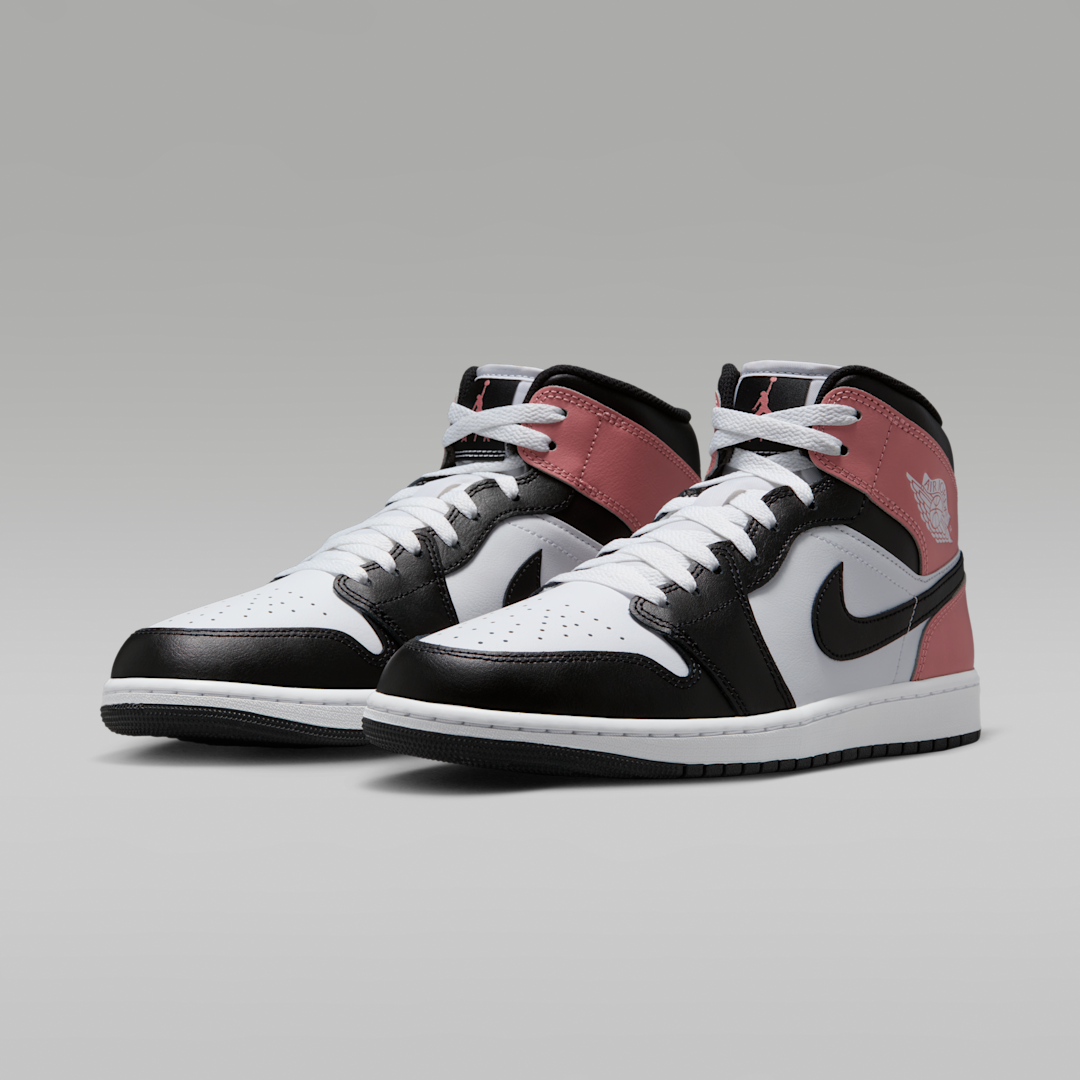 Air Jordan 1 Mid White Rust Pink Black, White/Rust Pink/Black (DQ8426-100)