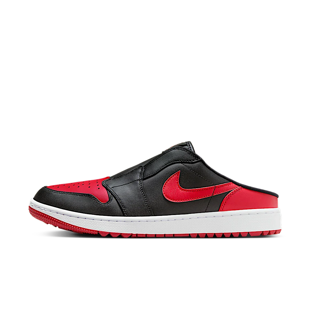 Air Jordan 1 Mule Golf Bred, Black/White/Varsity Red (FJ1214-001)