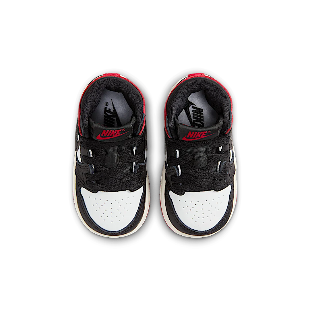 Air Jordan 1 Retro High OG Black Toe Reimagined (TD), Black/Black/Varsity Red/White (FD1413-106)
