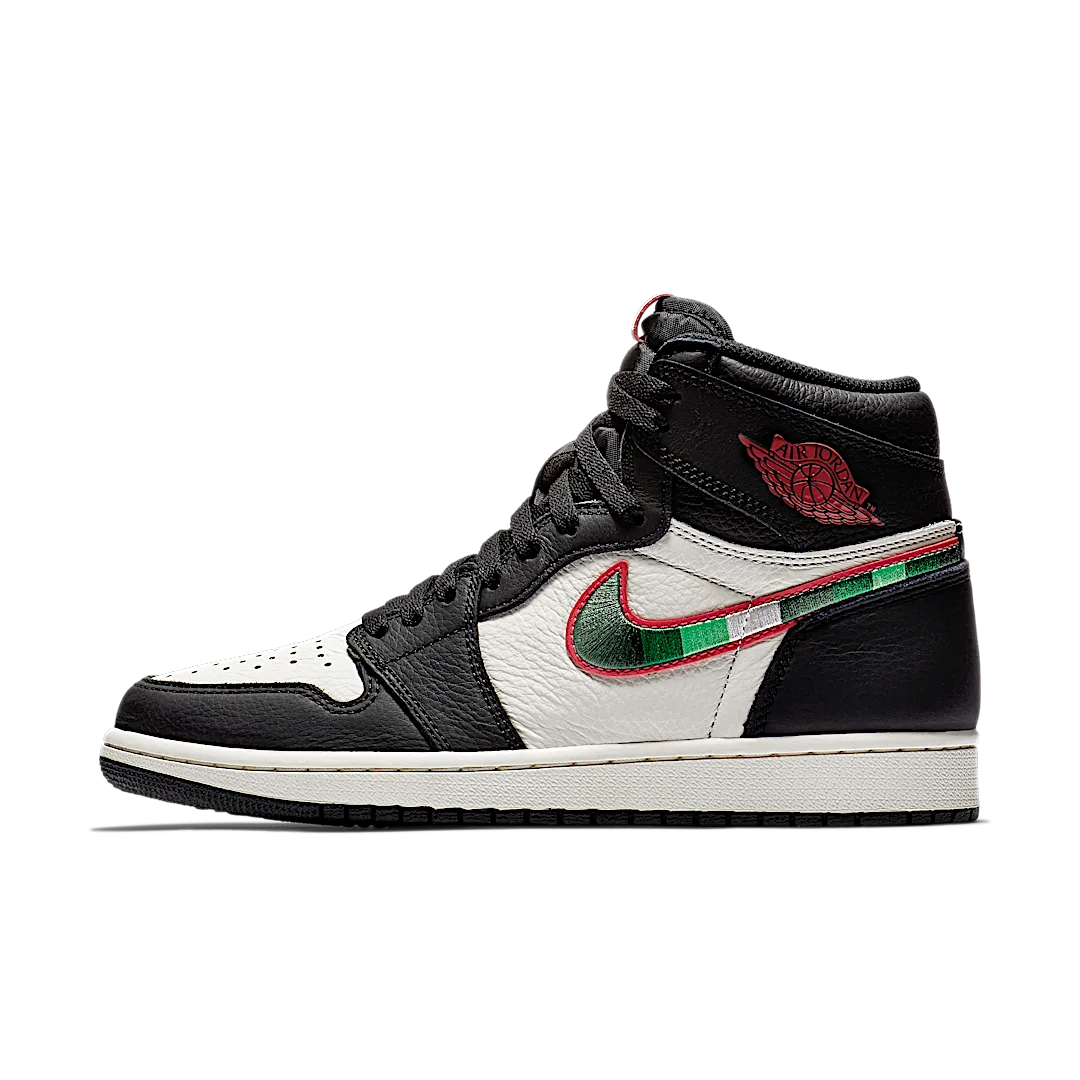 Air Jordan 1 Retro High Sports Illustrated (A Star Is Born), Black/Varsity Red-Sail-University Blue-Light Green Spark (555088-015)