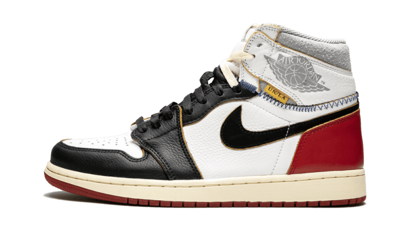 Air Jordan 1 Retro High Union Los Angeles Black Toe, White/Black-Varsity Red-Wolf Grey (BV1300-106)