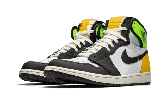 Air Jordan 1 Retro High White Black Volt University Gold, White/Black-Volt-University Gold (555088-118 / 575441-118)