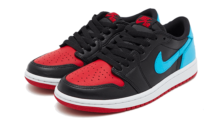 Air Jordan 1 Retro Low OG NC to Chi, Black/Dark Powder Blue-Gym Red (CZ0775-046)