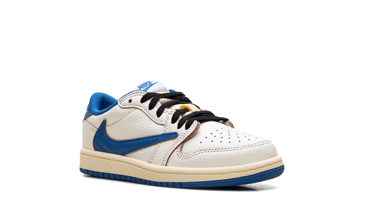 Air Jordan 1 Retro Low OG SP Fragment x Travis Scott Sail Military Blue (PS)