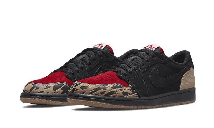 Air Jordan 1 Retro Low OG SP SoleFly, Black/Sport Red/Beige (DN3400-001)