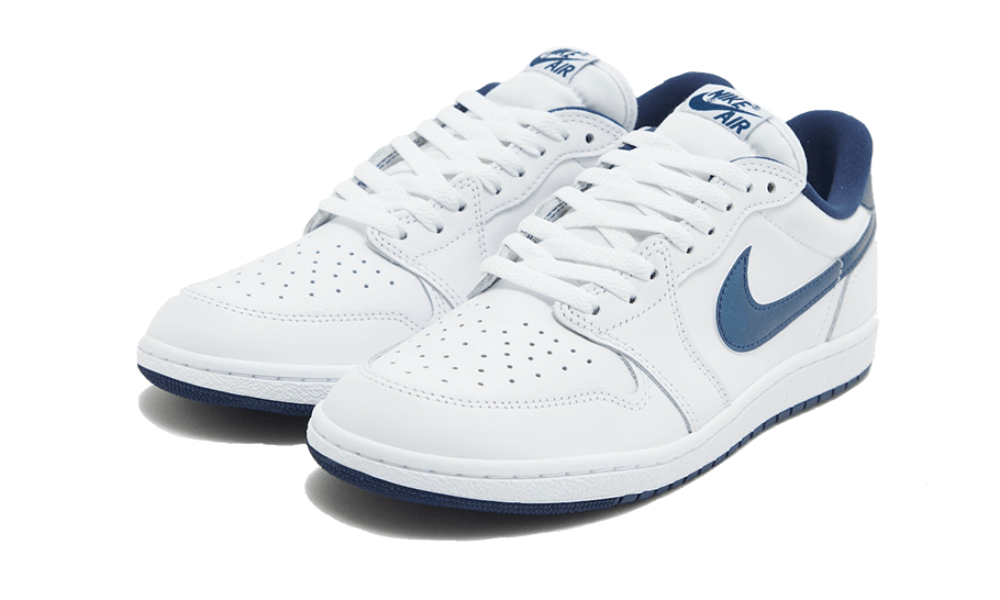 Air Jordan 1 Retro Low '85 Metallic Blue, Summit White/Navy-White (FB9933-141)