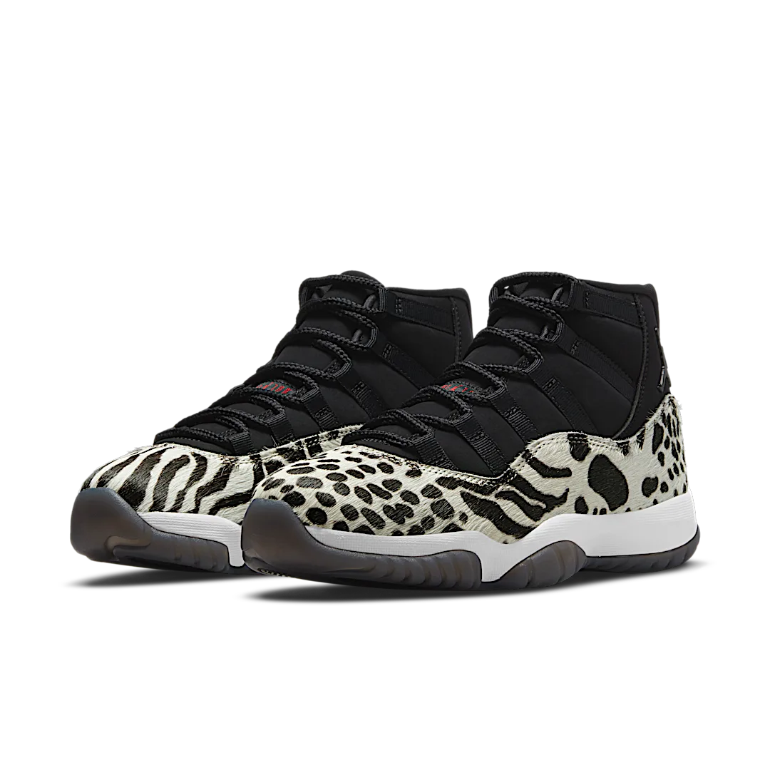 Air Jordan 11 Retro Animal Instinct, Black/Red-Sail-White (AR0715-010)