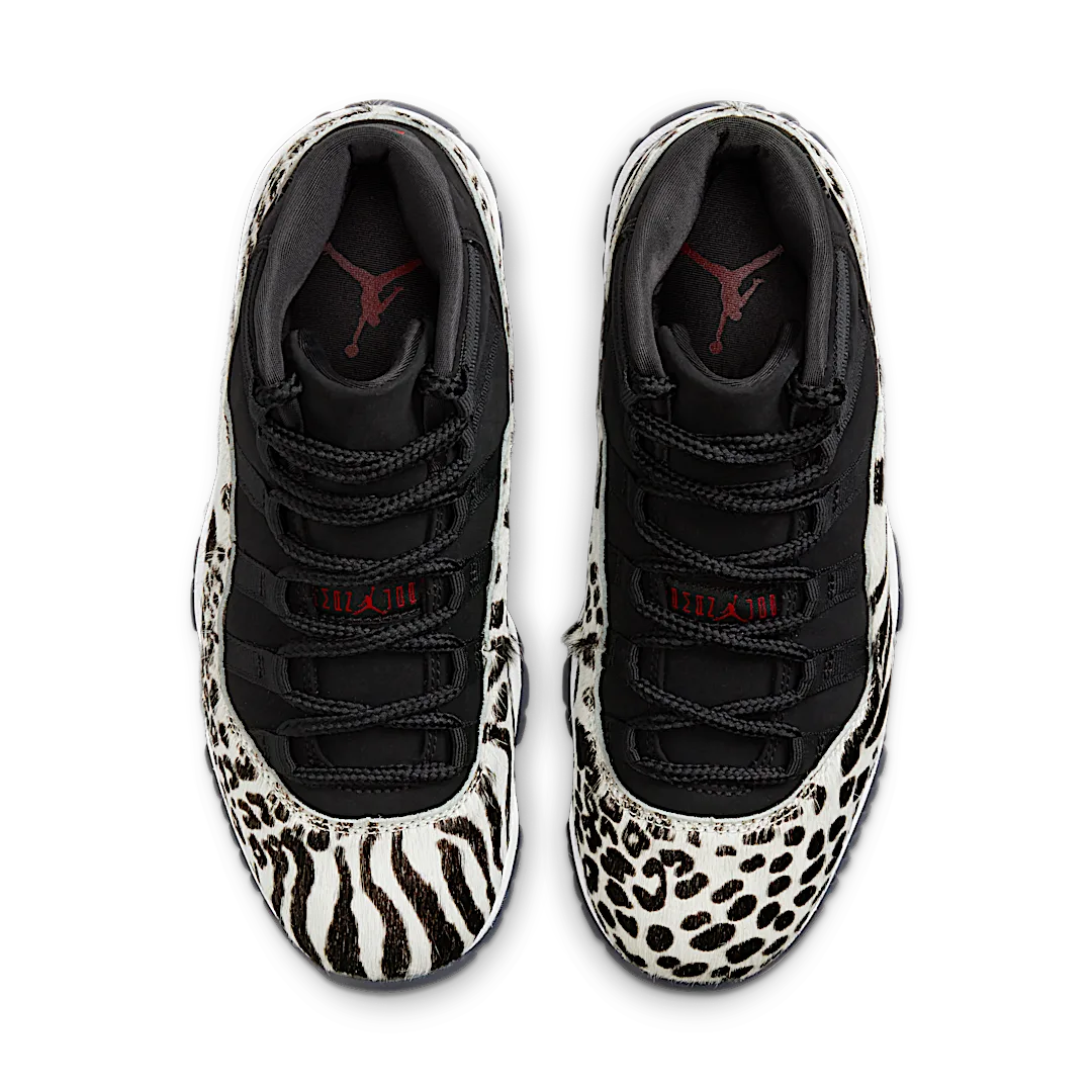 Air Jordan 11 Retro Animal Instinct, Black/Red-Sail-White (AR0715-010)