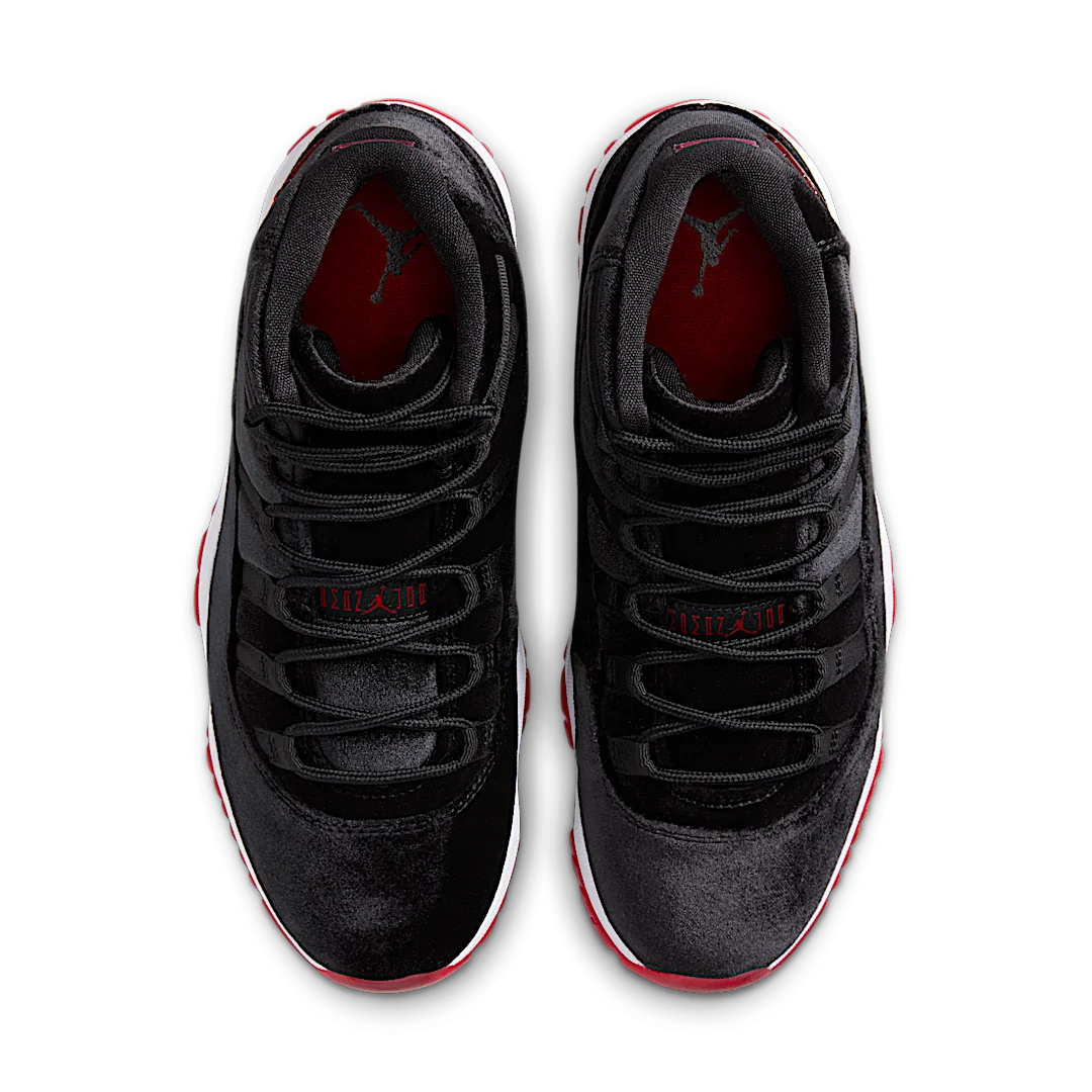 Air Jordan 11 Retro Bred Velvet, Black/Gym Red/White (DB5457-061)