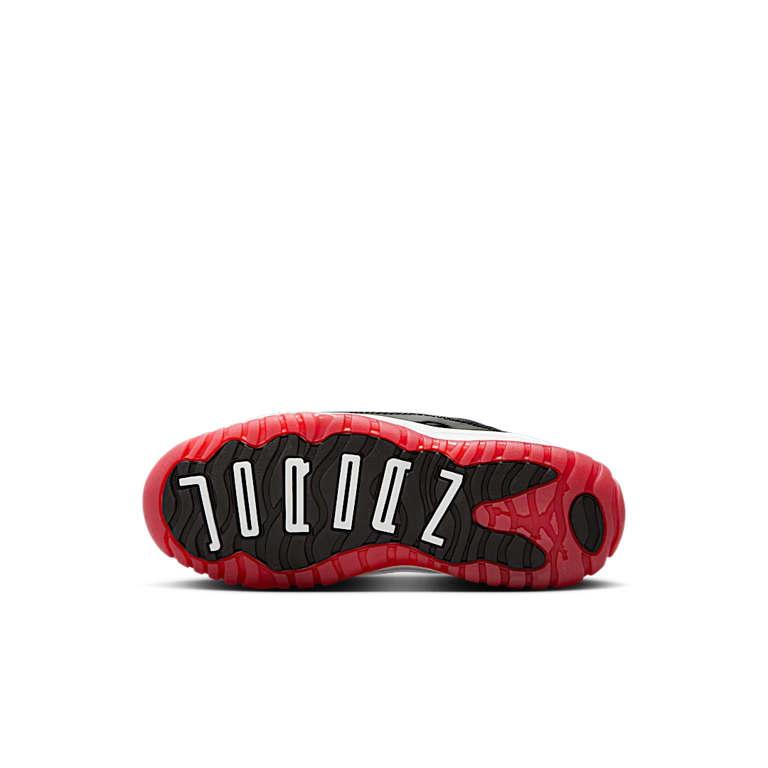 Air Jordan 11 Retro Low Bred (PS) (2025), Black/White-Varsity Red (FV5116-006)