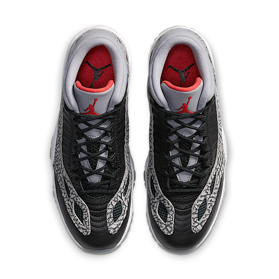 Air Jordan 11 Retro Low IE Black Cement, Black/Fire Red-Cement Grey-White (919712-006)