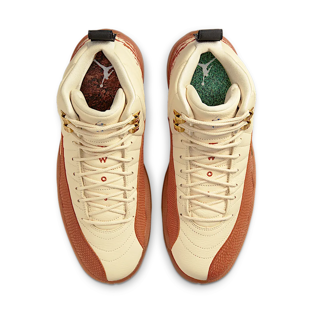 Air Jordan 12 Retro Eastside Golf Out of the Clay, Muslin/Black-Burnt Sunrise (DV1758-108)