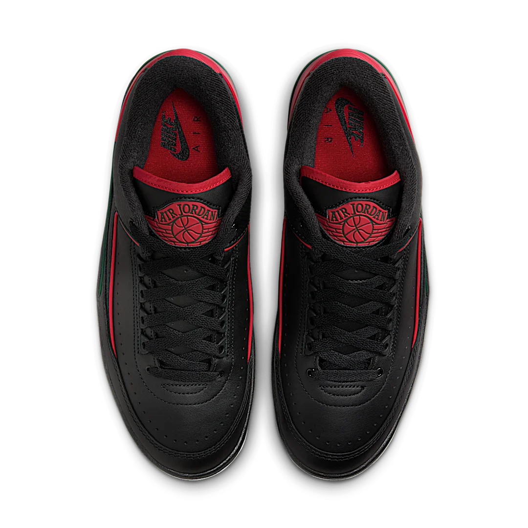 Air Jordan 2 Retro Low Christmas, Black/Fire Red/Cement Grey (DV9956-006)