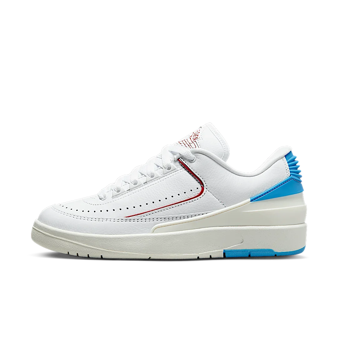 Air Jordan 2 Retro Low NC to Chi, White/Gym Red-Dark Powder Blue-Sail (DX4401-164)