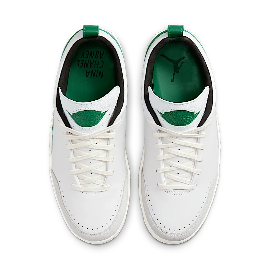 Air Jordan 2 Retro Low SE Nina Chanel Abney White Malachite, White/Malachite-Neutral Grey-Sail-Malachite (DQ0560-160)