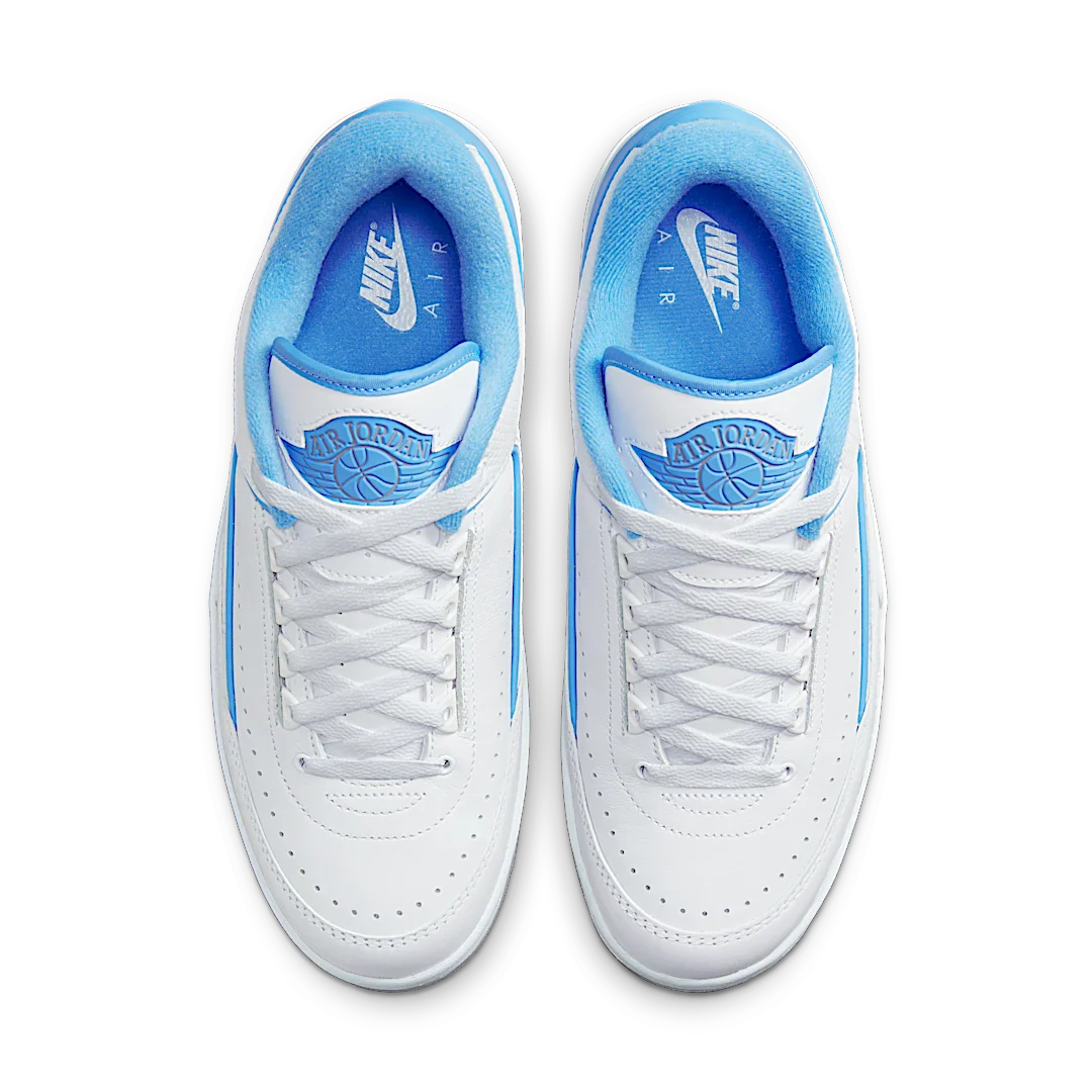 Air Jordan 2 Retro Low UNC, White/University Blue-Cement Grey (DV9956-104)