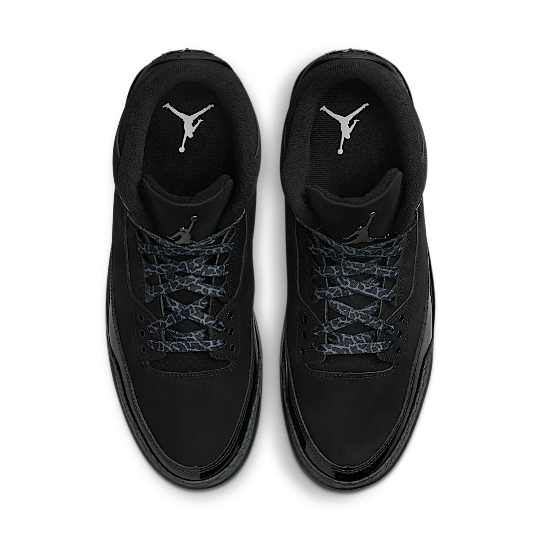 Air Jordan 3 Retro Black Cat (2025), Black/Dark Charcoal/Black (CT8532-001 / DM0967-001)