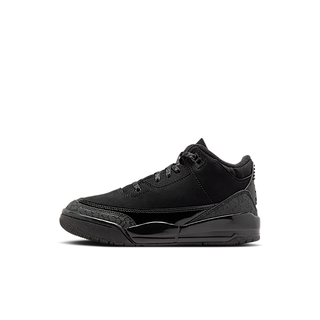 Air Jordan 3 Retro Black Cat (2025) (PS), Black/Dark Charcoal/Black (DM0966-001)